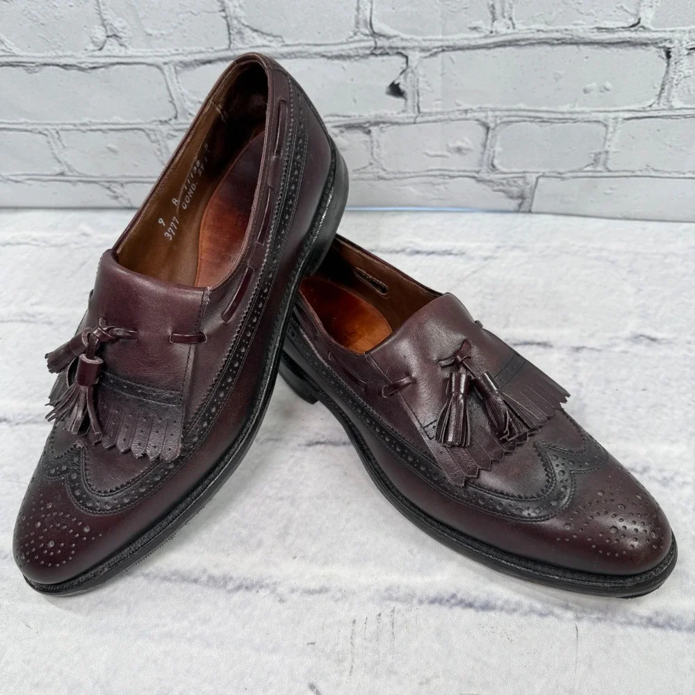 Allen Edmonds‎ Arlington Tassel Loafers Men's 9A Oxblood Burgundy Made USA 3777
